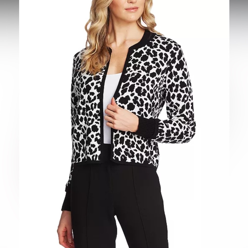 VINCE CAMUTO Jacquard Leopard Print Jacket